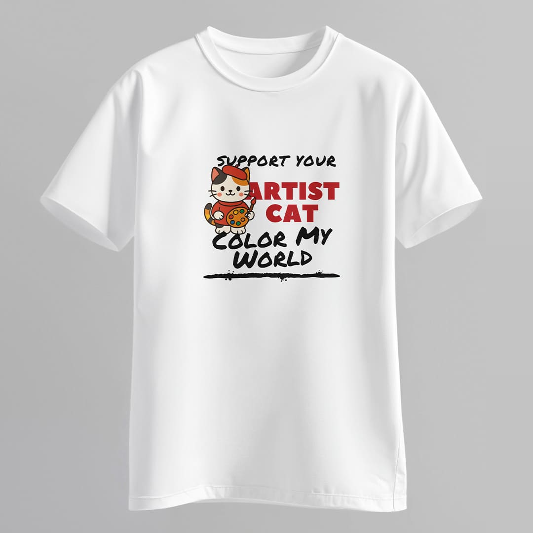 Áo Thun Mèo Hoạ Sĩ dễ thương - Artist Cat - Cute Jobs Collection